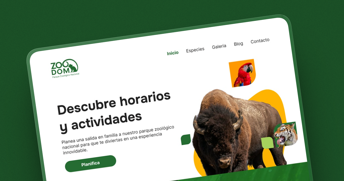 Rediseño de la web del parque zoológico nacional ZOODOM.